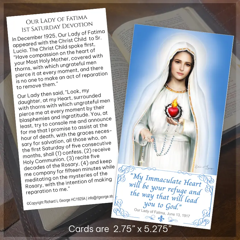 Our Lady of Fatima Book Mark Explanation Card display image