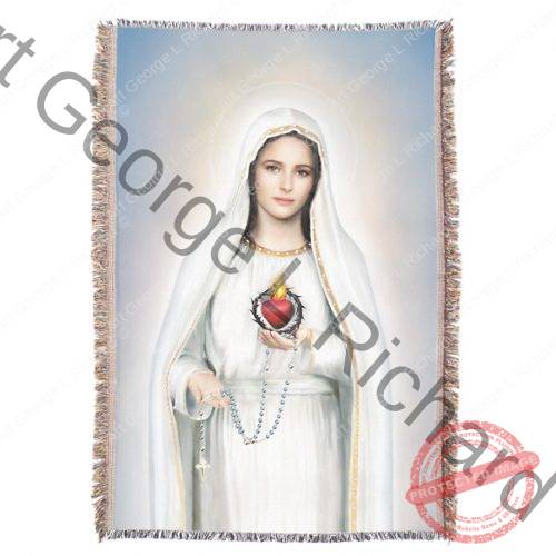 Our Lady Of Fatima, Immaculate Heart, Woven Throw Blanket