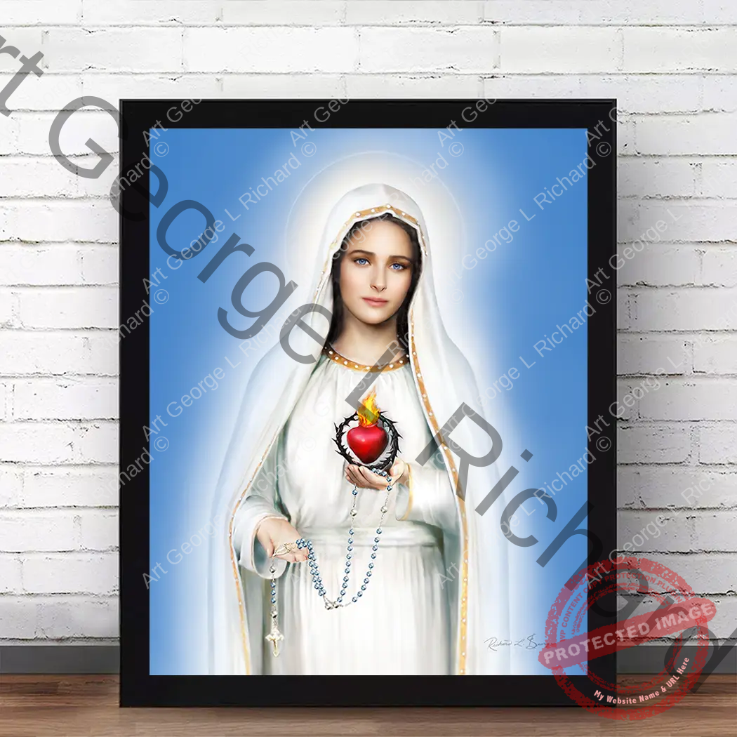 Our-Lady-of-Fatima-Framed-Art-Print-Blue-Eyes Display Image
