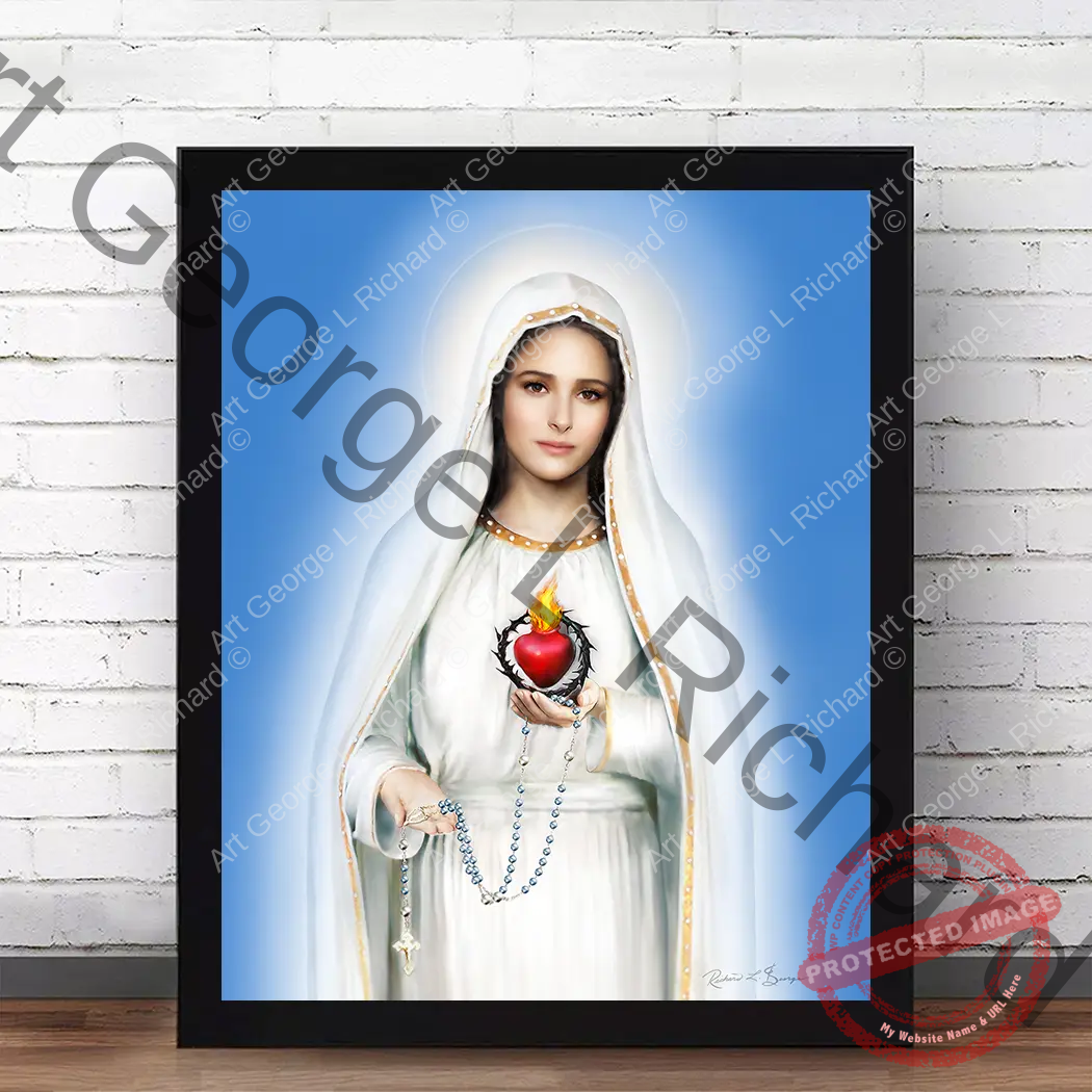 Our-Lady-of-Fatima-Framed-Art-Print-Brown-Eyes Display Image