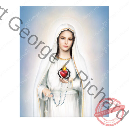 Our Lady of Fatima Immaculate Heart Gallery Wrapped Canvas Art Print
