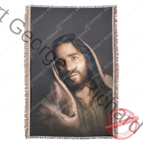 Portrait of the Christ Woven Throw Blanket