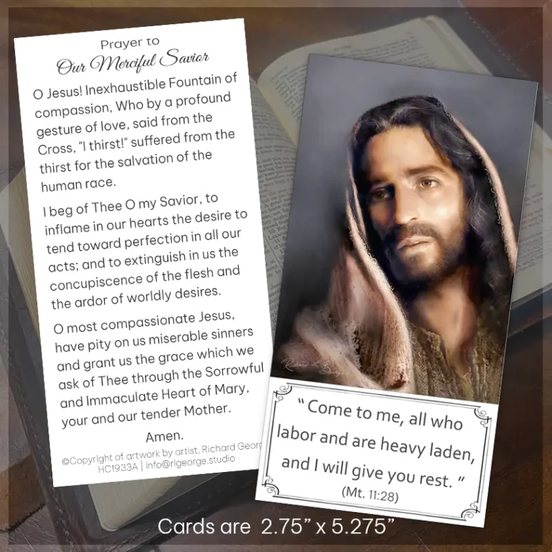 Portrait of the Christ Bookmark Prayer Card Display Image