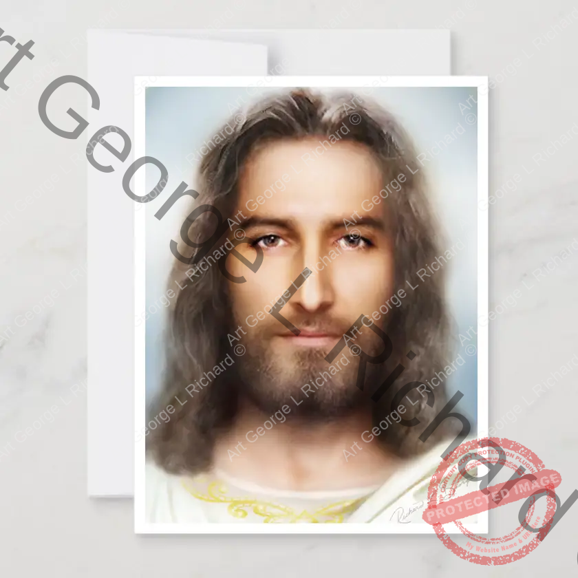 The Holy Face Note Card Front of Card Image Display