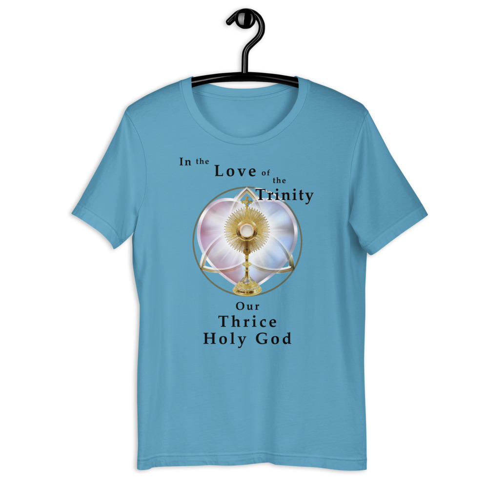 “In the Love of the Trinity, Our Thrice Holy God” Lighter Color T-shirts - Image 2