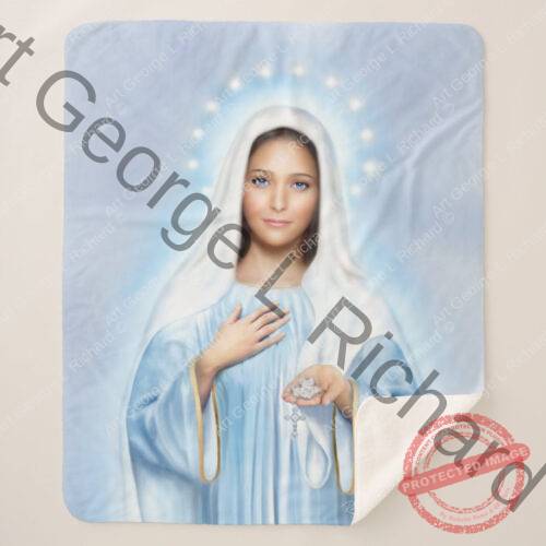 Our Lady of Medjugorje Sherpa Blanket Front