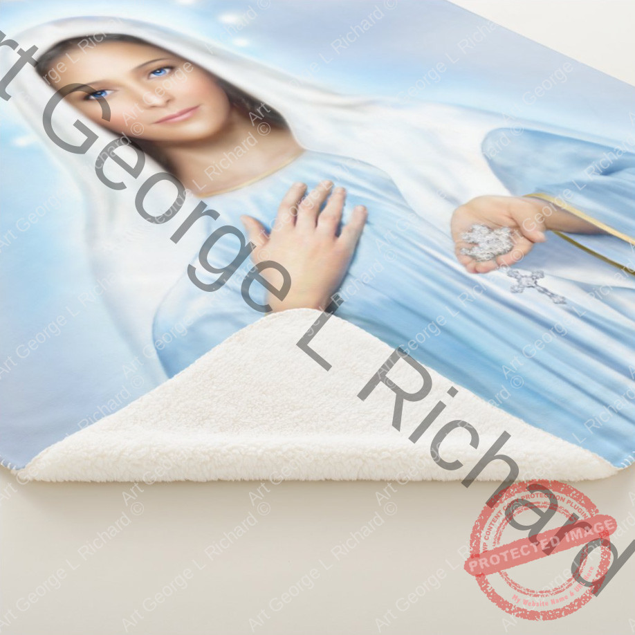 Our Lady of Medjugorje Sherpa Blanket