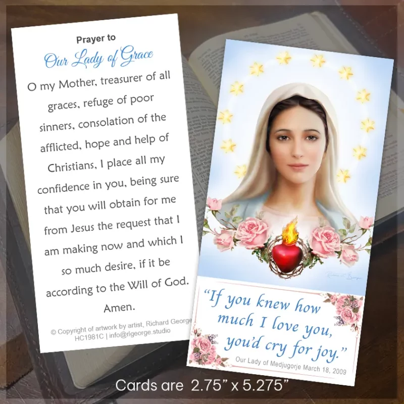 Most Loving Mother Medjugorje Book MarkPrayer Card display image