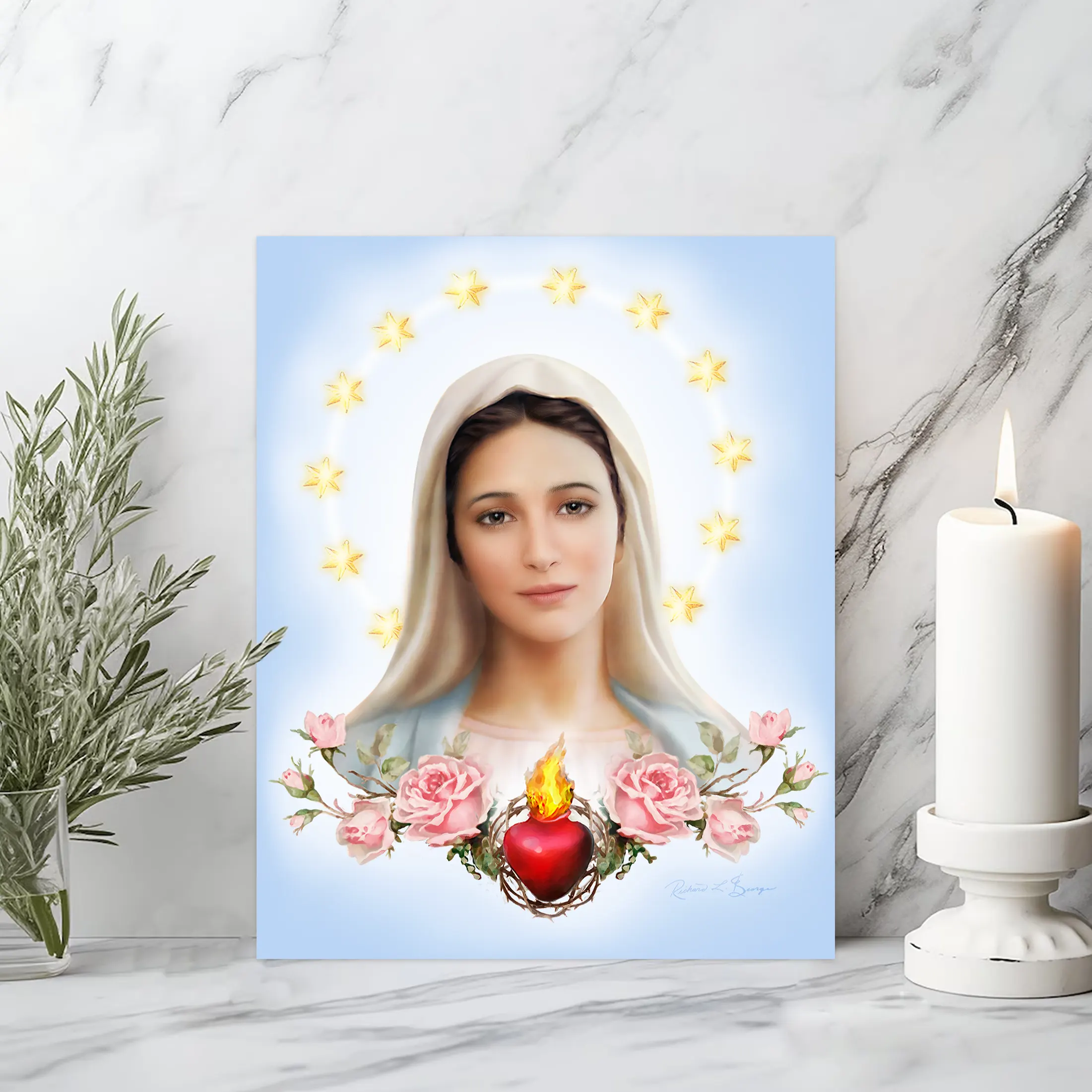 Most Loving Mother Queen of Peace Brown Eyes Image Display