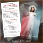 The Divine Mercy Bookmark Prayer Card Display Image