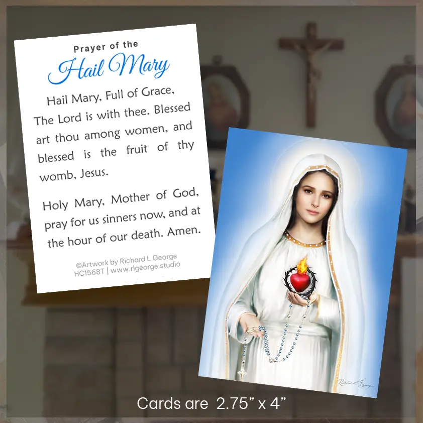 Our Lady of Fatima Hailf Mary Prayer Card display image
