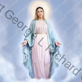 Completed Image Our Lady of Medjugorje Tihaljina Religious Artwork by RL George