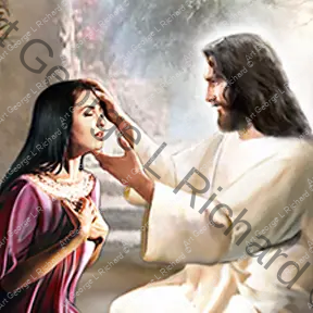 Jesus Christ and the Forgiven Mary Magdalen Religious Artwork By Artist R.L. George