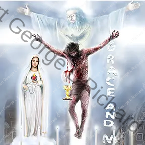 Painting of The Vision of of the Most Holy Trinity Father Son And Holy Spirit Religious Artwork By Artist R.L. George