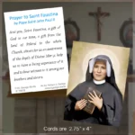 Saint Faustina Prayer Card Display Image