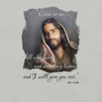 Portrait of Jesus Christ image on a t-shirt-athletic-heather