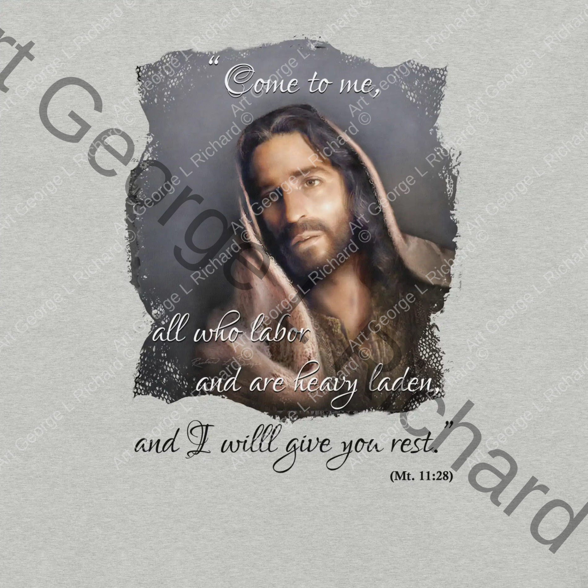 Portrait of Jesus Christ image on a t-shirt-athletic-heather
