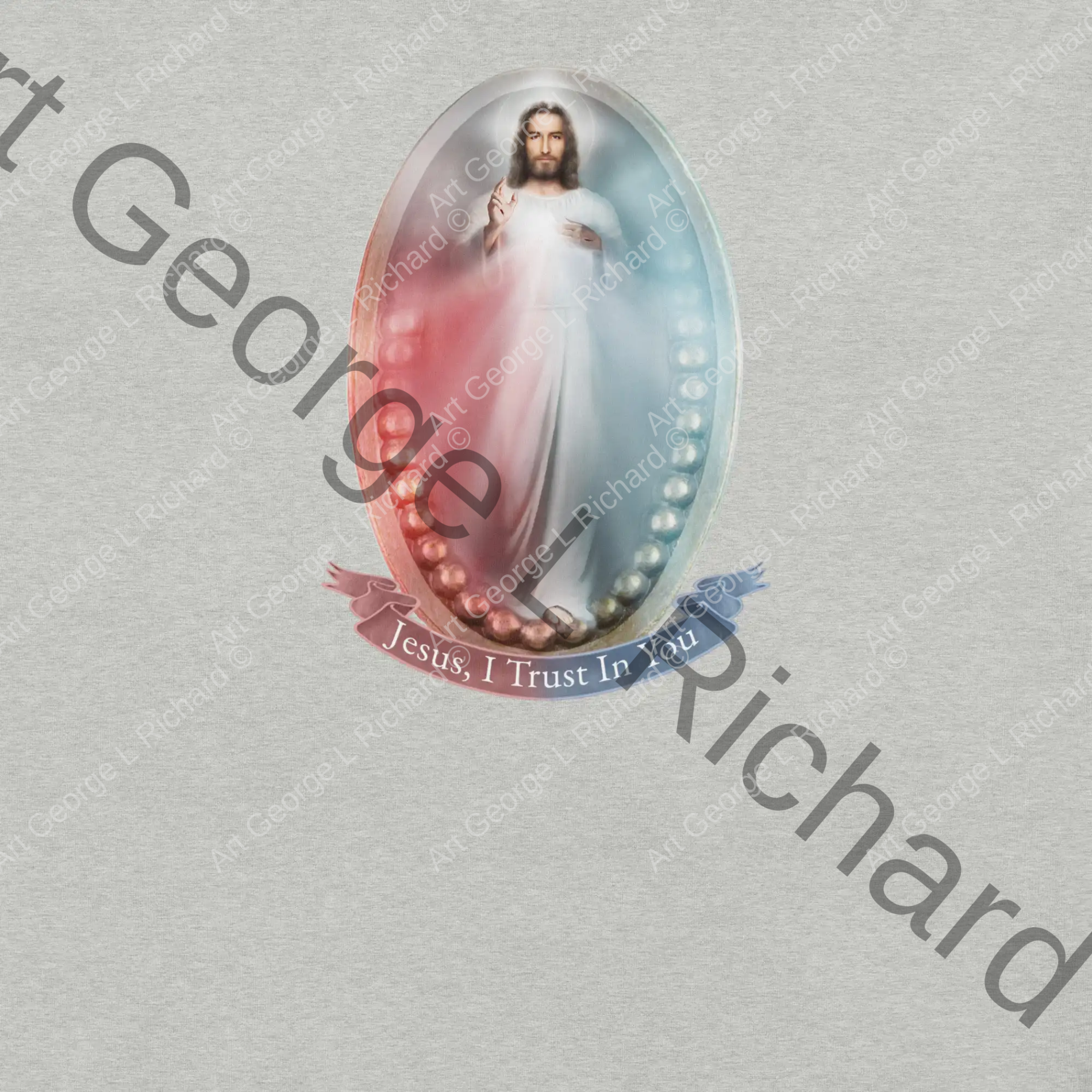 Picture of The Divine Mercy Image on a t-shirt-heather
