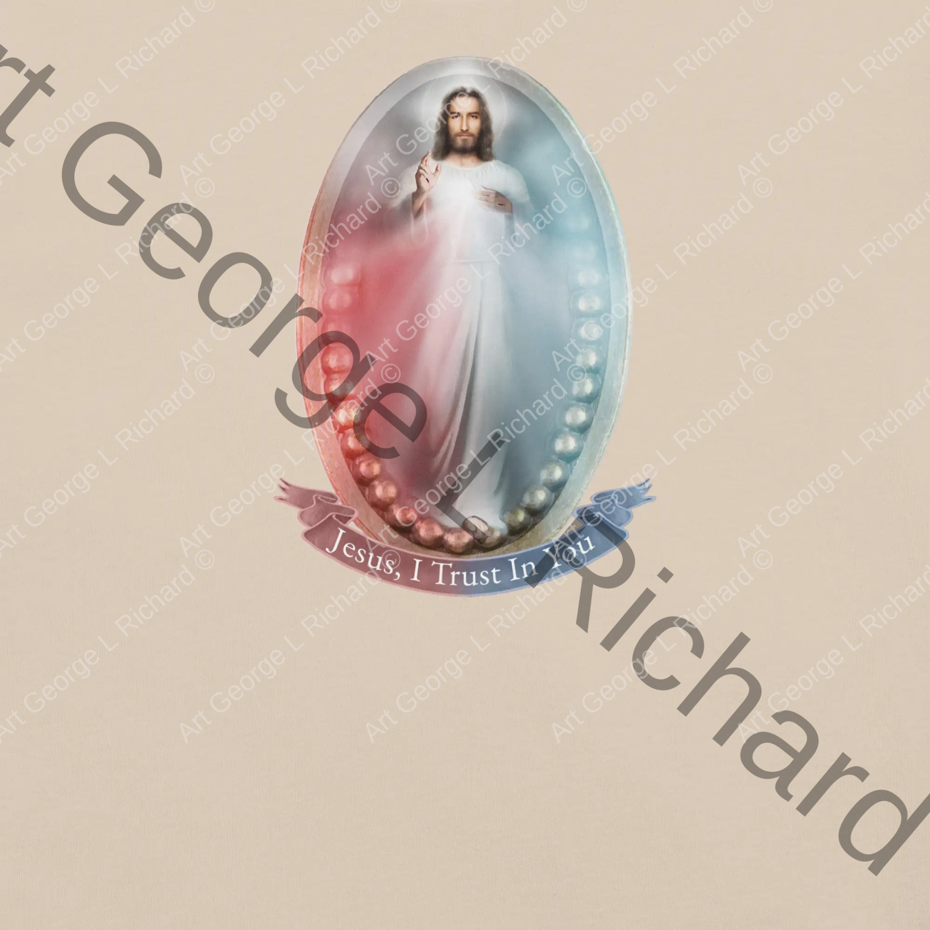 The Divine Mercy Image t-shirt-soft-cream-front